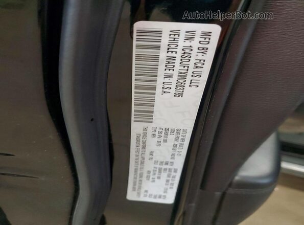 1C4SDJFTXMC683785 2021 DODGE DURANGO Black Vista de la etiqueta del VIN
