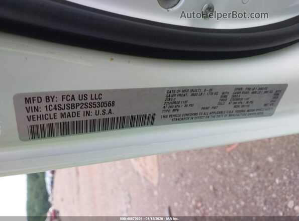 1C4SJSBP2SS530568 2025 JEEP WAGONEER L White ძრავის განყოფილების ხედი