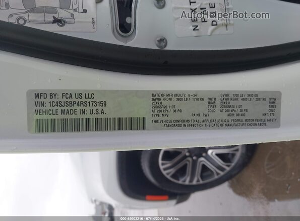 1C4SJSBP4RS173159 2024 JEEP WAGONEER L White Vista del compartimento del motor