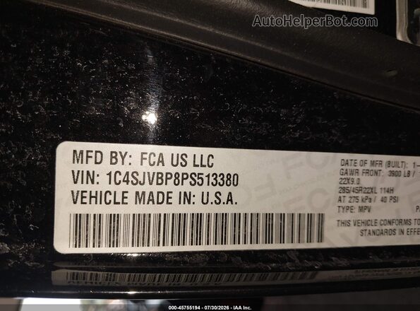 1C4SJVBP8PS513380 2023 JEEP WAGONEER Black Widok komory silnika