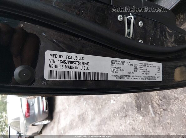 1C4SJVBPXTS178360 2026 JEEP GRAND WAGONEER Black Vista del compartimento del motor
