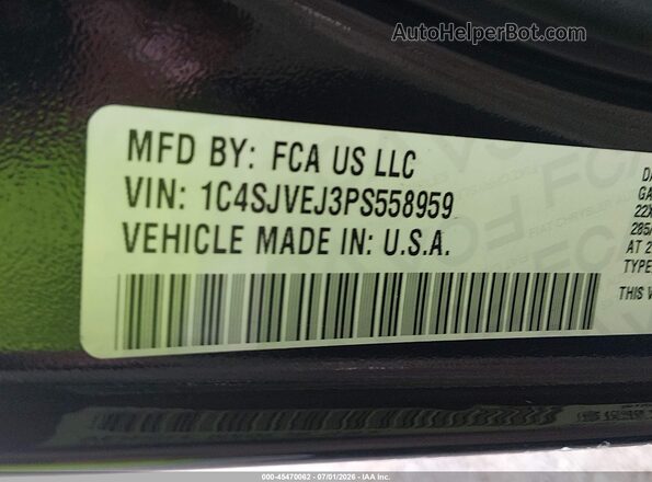 1C4SJVEJ3PS558959 2023 JEEP GRAND WAGONEER Черный Вид подкапотного пространства