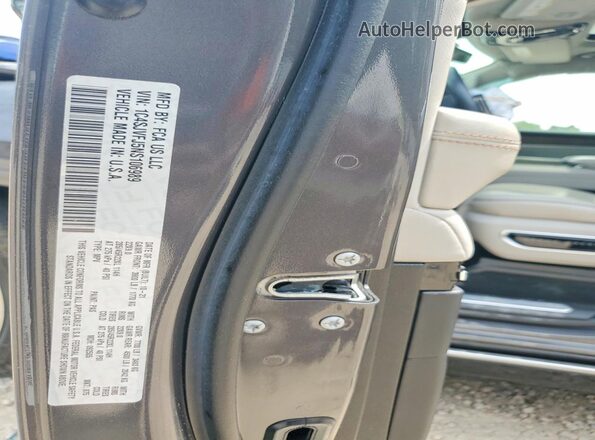 1C4SJVFJ5NS106989 2022 JEEP GRAND Gray VIN կոդի պիտակի տեսք