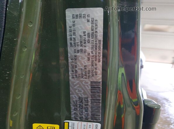 1C6HJTAG2PL542231 2023 JEEP GLADIATOR Green Панорамний вид салону 360°