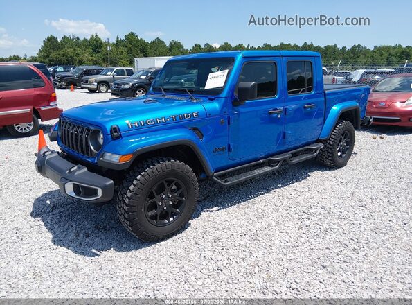 1C6HJTAG2RL132208 2024 JEEP GLADIATOR Blue Առջևի ձախ երեք քառորդ տեսարան