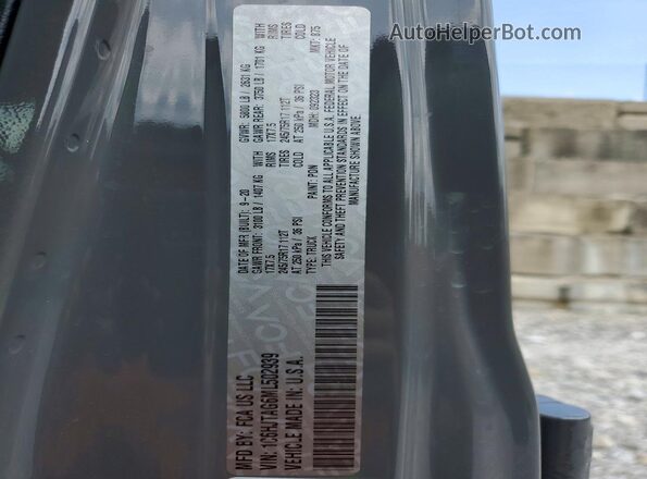 1C6HJTAG6ML502939 2021 JEEP GLADIATOR Gray VIN კოდის სტიკერის ხედი