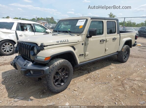 1C6HJTAG7NL174903 2022 JEEP GLADIATOR Tan Առջևի ձախ երեք քառորդ տեսարան