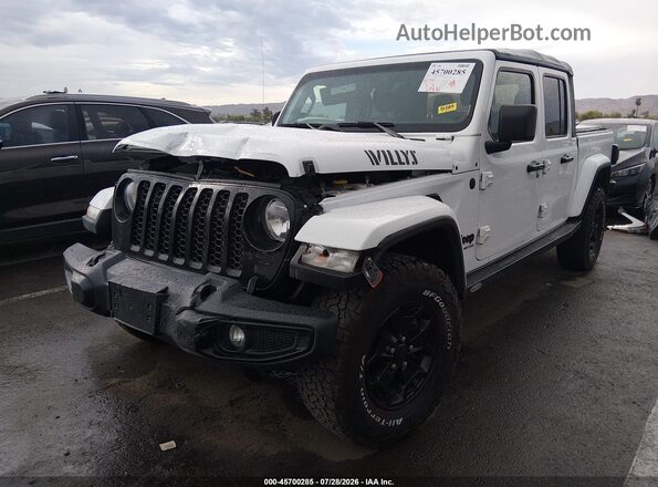 1C6HJTAG8ML514929 2021 JEEP GLADIATOR White Առջևի ձախ երեք քառորդ տեսարան
