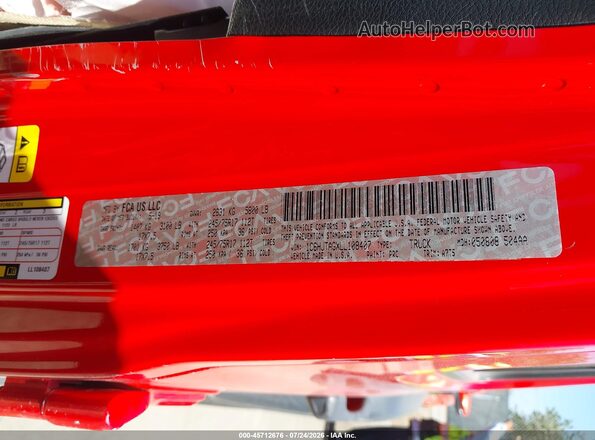 1C6HJTAGXLL108407 2020 JEEP GLADIATOR Red Engine compartment view