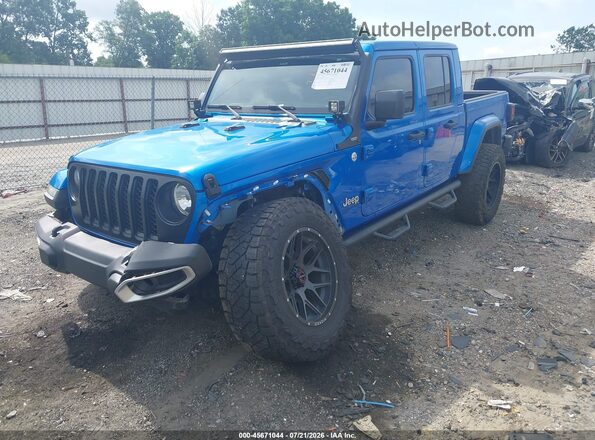1C6HJTFG3ML530030 2021 JEEP GLADIATOR Blue Առջևի ձախ երեք քառորդ տեսարան