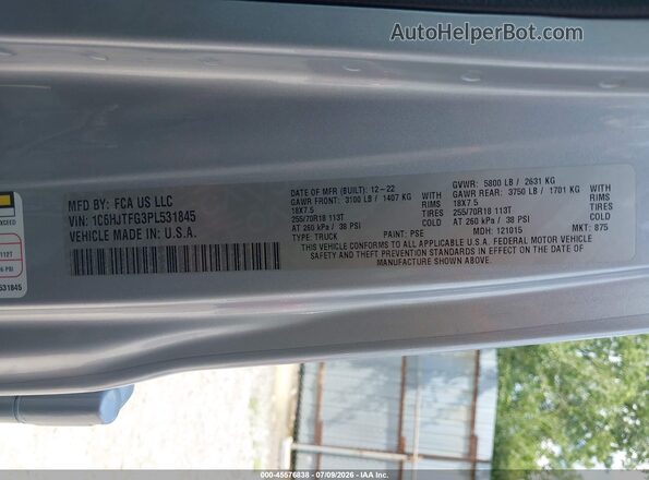 1C6HJTFG3PL531845 2023 JEEP GLADIATOR Silver Շարժիչի բաժամունքի տեսք