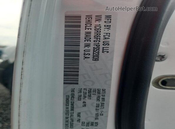 1C6RR6FG1PS522839 2023 RAM 1500 Белый Вид подкапотного пространства
