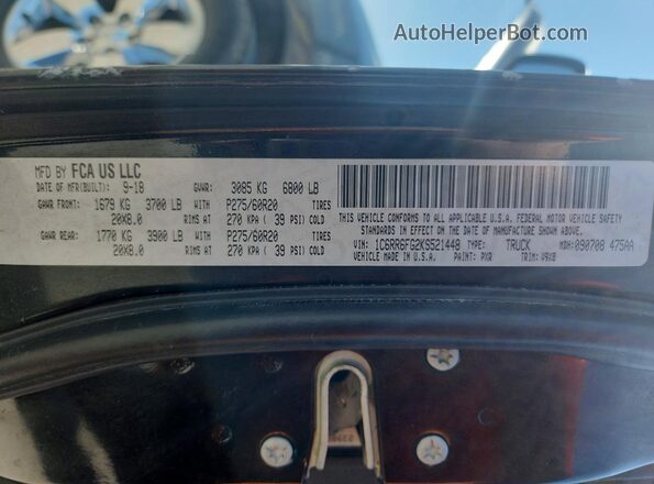 1C6RR6FG2KS521448 2019 RAM 1500 Black Vista del compartimento del motor