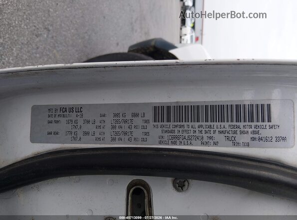 1C6RR6FG4JS272410 2018 RAM 1500 Белый Вид подкапотного пространства