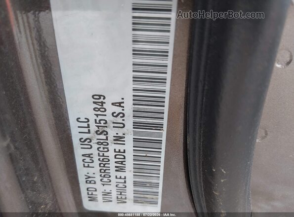 1C6RR6FG8LS151849 2020 RAM 1500 CLASSIC Brown Widok komory silnika