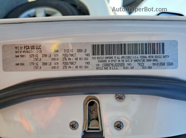 1C6RR6FM6JS225935 2018 RAM 1500 White Շարժիչի բաժամունքի տեսք