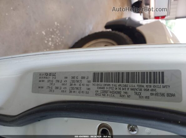 1C6RR6FT4HS542002 2017 RAM 1500 White Widok komory silnika