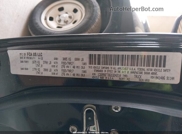 1C6RR6FT8GS324210 2016 RAM 1500 Blue Vista del compartimento del motor