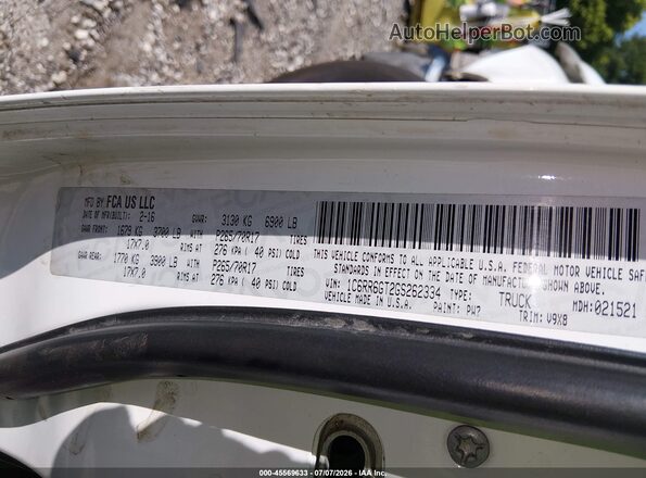 1C6RR6GT2GS262334 2016 RAM 1500 White Widok komory silnika