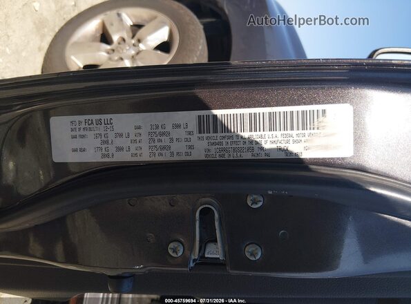 1C6RR6GT8GS221058 2016 RAM 1500 Черный Вид подкапотного пространства