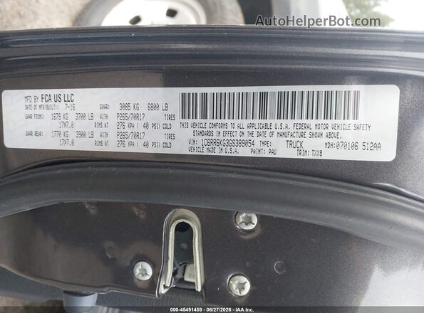 1C6RR6KG3GS389054 2016 RAM 1500 Gray Vista del compartimento del motor