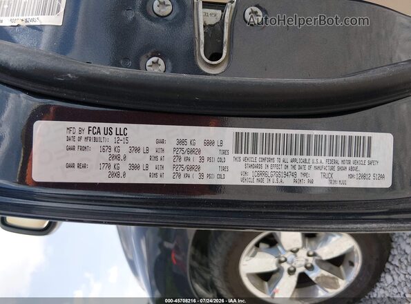 1C6RR6LG7GS194749 2016 RAM 1500 Gray Շարժիչի բաժամունքի տեսք