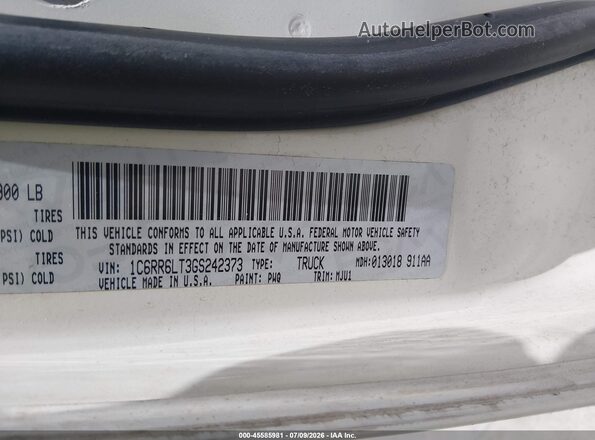 1C6RR6LT3GS242373 2016 RAM 1500 White Շարժիչի բաժամունքի տեսք