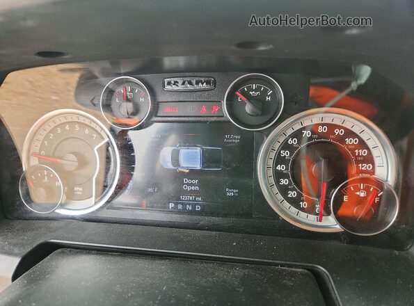 1C6RR6LT5HS683875 2017 RAM 1500 Red Instrument cluster view
