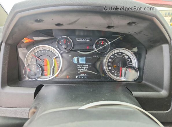 1C6RR6LT5KS704201 2019 RAM 1500 Red Instrument cluster view