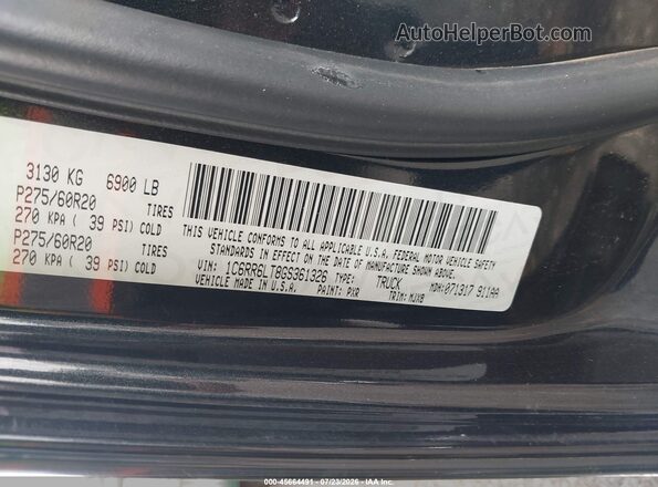 1C6RR6LT8GS361326 2016 RAM 1500 Black Vista del compartimento del motor