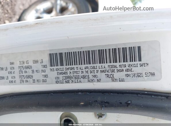 1C6RR6NT6GS148016 2016 RAM 1500 White Շարժիչի բաժամունքի տեսք