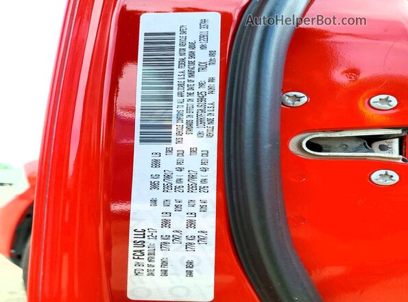 1C6RR7FG0JS198425 2018 RAM 1500 Red Vista de la etiqueta del VIN