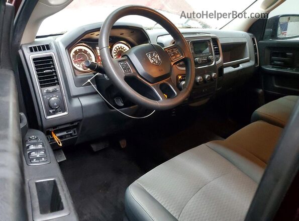 1C6RR7FG2JS343898 2018 RAM 1500 Maroon Առջևի վահանակի տեսք