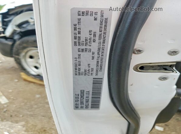1C6RR7FG2MS538033 2021 RAM 1500 White VIN კოდის სტიკერის ხედი