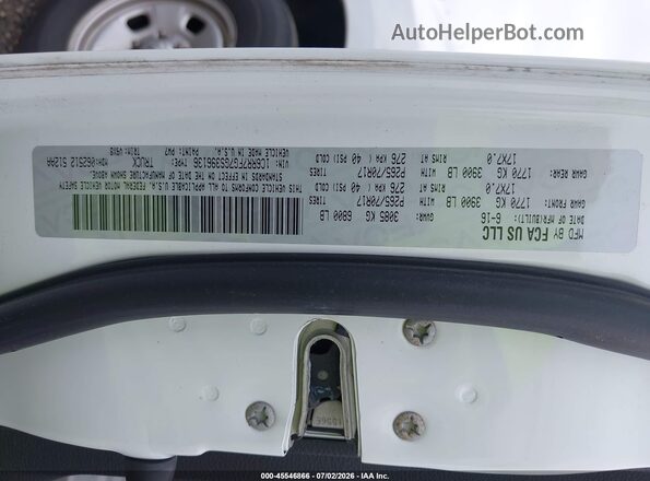 1C6RR7FG7GS396136 2016 RAM 1500 Белый Вид подкапотного пространства