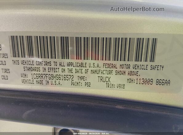 1C6RR7FG9HS616572 2017 RAM 1500 Серый Вид подкапотного пространства