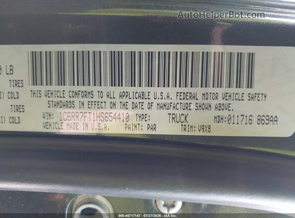 1C6RR7FT1HS654410 2017 RAM 1500 Brown Շարժիչի բաժամունքի տեսք