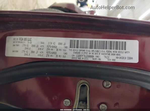 1C6RR7FT8JS308084 2018 RAM 1500 Burgundy Вид підкапотного простору