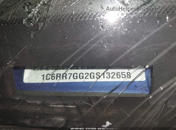 1C6RR7GG2GS132658 2016 RAM 1500 Blue Vista del compartimento del motor