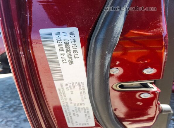 1C6RR7GG5RS143365 2024 RAM 1500 Maroon Widok naklejki z numerem VIN