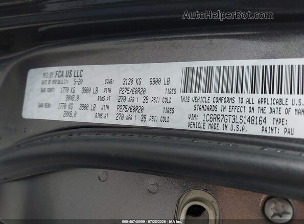 1C6RR7GT3LS148164 2020 RAM 1500 CLASSIC Gray Vista del compartimento del motor