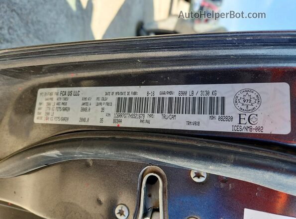 1C6RR7GT7HS521679 2017 RAM 1500 Gray Вид підкапотного простору