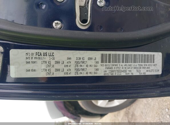 1C6RR7GT9GS244936 2016 RAM 1500 Blue Engine compartment view