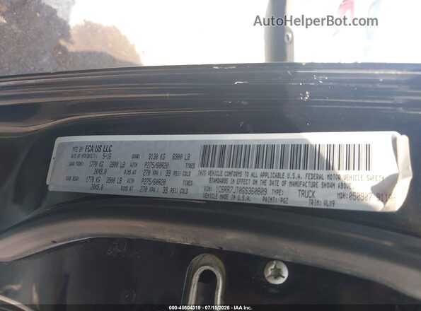 1C6RR7JT0GS360809 2016 RAM 1500 Black Շարժիչի բաժամունքի տեսք