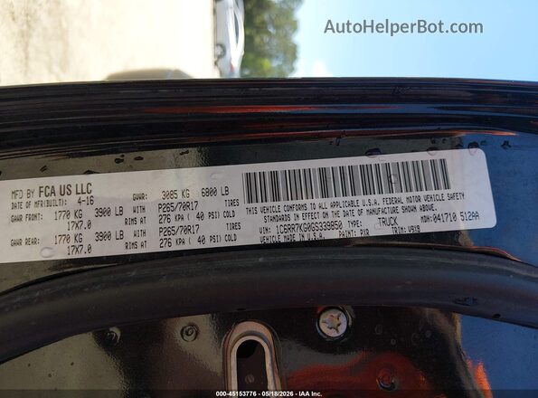 1C6RR7KG0GS339850 2016 RAM 1500 Black Вид підкапотного простору