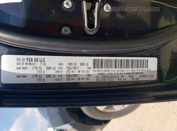 1C6RR7KG1GS414121 2016 RAM 1500 Black Շարժիչի բաժամունքի տեսք