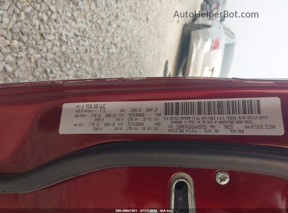 1C6RR7KG2GS409753 2016 RAM 1500 Maroon Engine compartment view