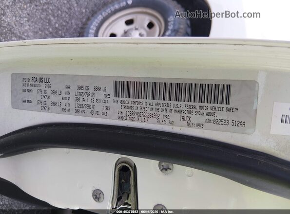 1C6RR7KG7GS284992 2016 RAM 1500 White Շարժիչի բաժամունքի տեսք