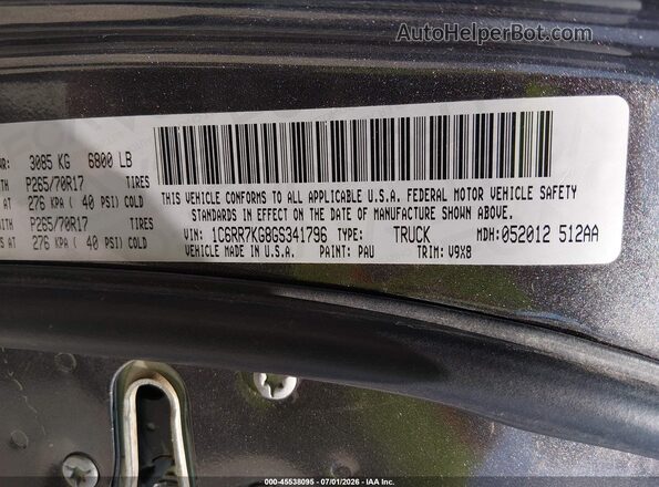 1C6RR7KG8GS341796 2016 RAM 1500 Gray Widok komory silnika