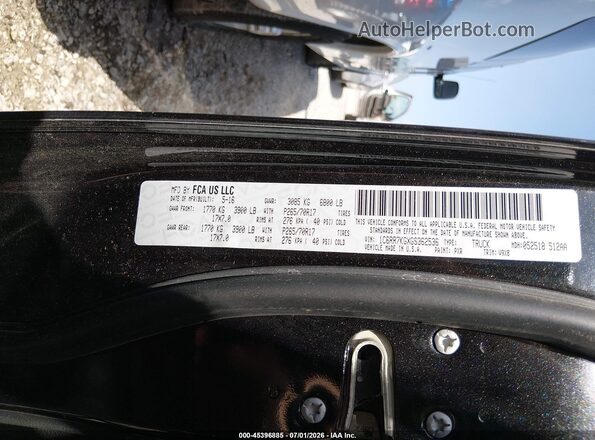 1C6RR7KGXGS362536 2016 RAM 1500 Black Vista del compartimento del motor